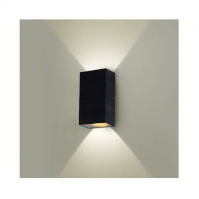 Miidex Lighting - Applique murale LED 2X5W 690 LM Rectangulaire 3000K Gris IP54 - Réf : 67801
