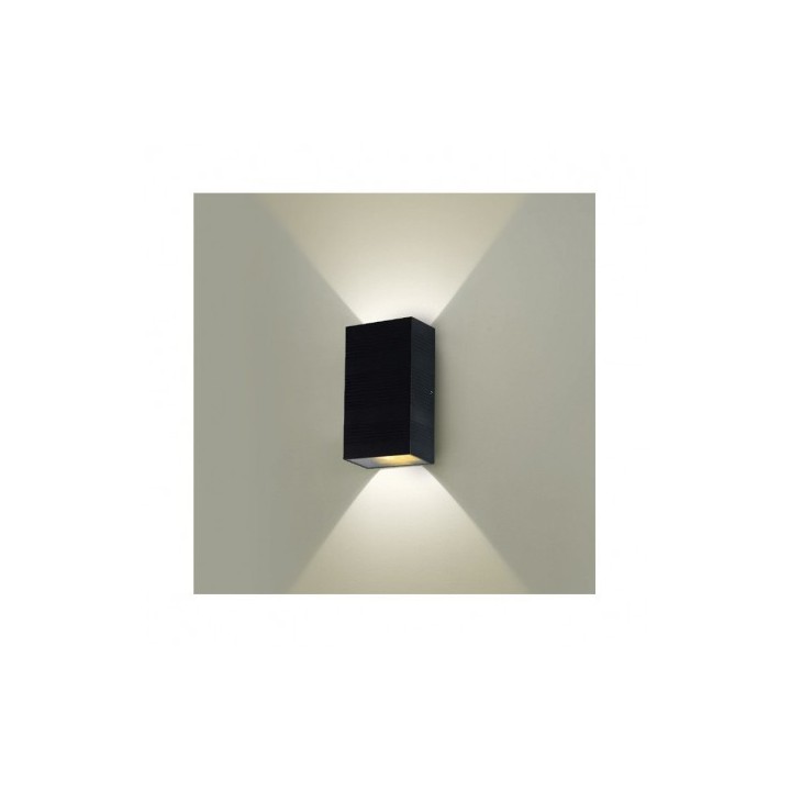 Miidex Lighting - Applique murale LED 2X5W 690 LM Rectangulaire 3000K Gris IP54 - Réf : 67801