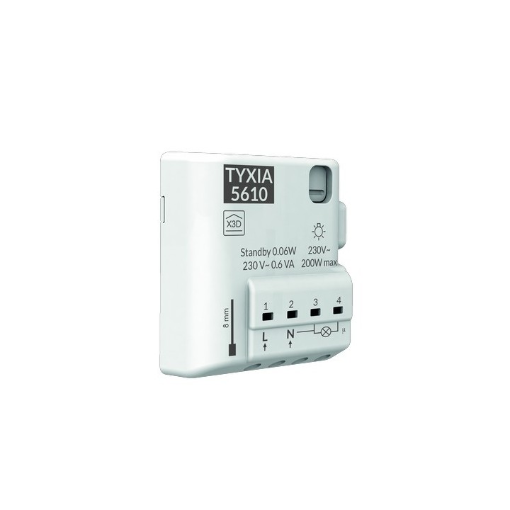 Delta Dore - Récepteur radio 1 voie pour commande Marche/Arrêt d'éclairage Tyxia 5610 - Réf : 6351400