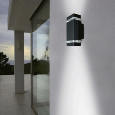 Miidex Lighting - Applique murale GU10 X 2 Gris anthracite - Réf : 7003