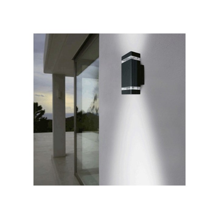 Miidex Lighting - Applique murale GU10 X 2 Gris anthracite - Réf : 7003