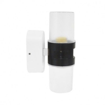 Miidex Lighting - Applique murale GU10 X2 Cylindrique Blanc IP44 - Réf : 700385
