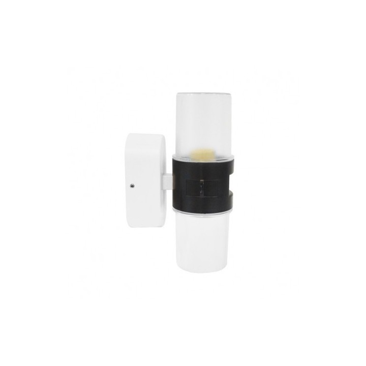 Miidex Lighting - Applique murale GU10 X2 Cylindrique Blanc IP44 - Réf : 700385