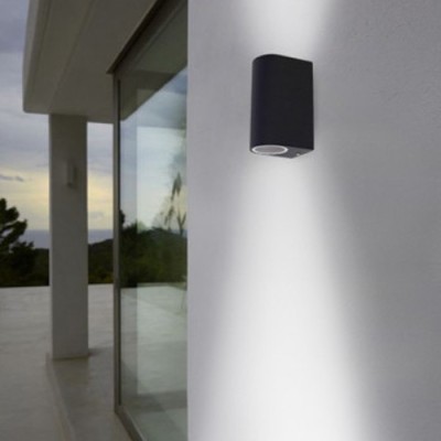 Miidex Lighting - Applique murale GU10 X 2 Gris anthracite - Réf : 70032