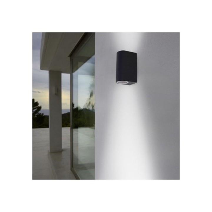 Miidex Lighting - Applique murale GU10 X 2 Gris anthracite - Réf : 70032