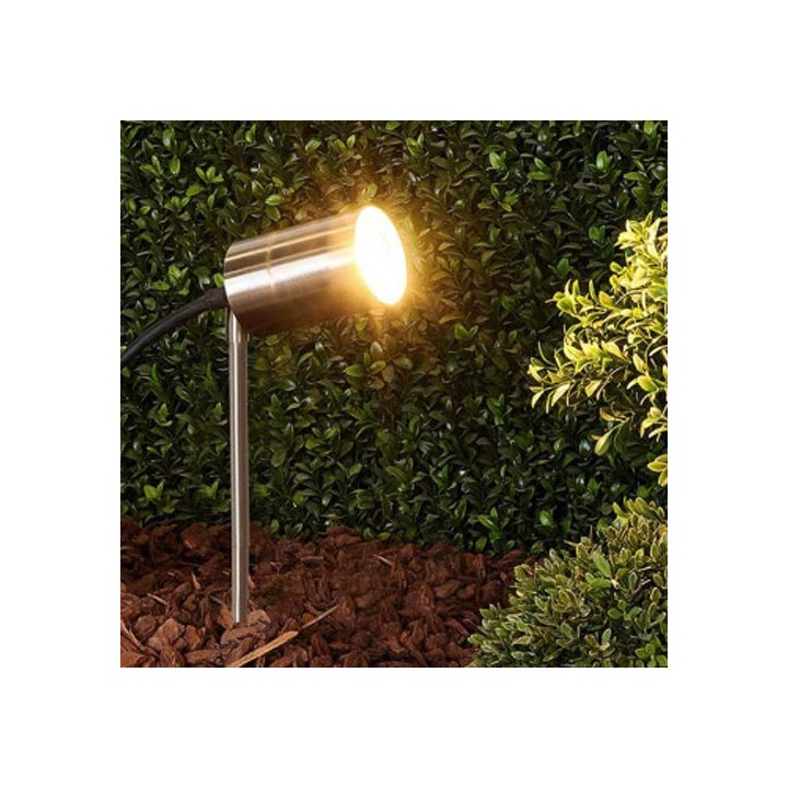 MIIDEX Lighting - Projecteur piquet (sans ampoule) 12V GU5.3 IP54 Inox 316 L - Réf : 702810