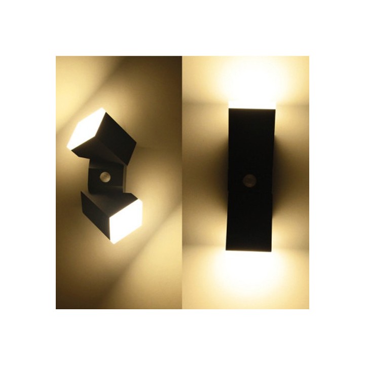 MIIDEX Buster - Applique murale LED 13W 770 LM Détecteur 3000K Gris IP54 - Réf : 67815