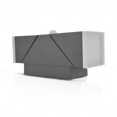 Miidex Lighting - Applique murale LED 13W 770 LM Détecteur 3000K Gris IP54 - Réf : 67815