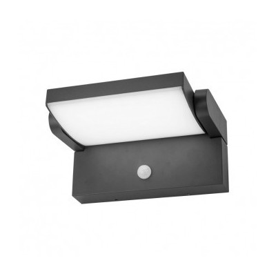 MIIDEX Casper - Applique murale orientable LED 12W 720 LM Détecteur 3000K Gris IP54 - Réf : 67809