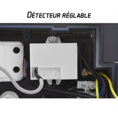 Miidex Lighting - Applique murale orientable LED 12W 720 LM Détecteur 4000K Gris IP54 - Réf : 67810
