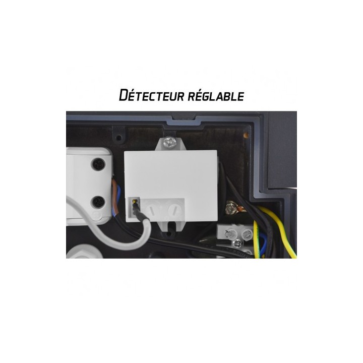 Miidex Lighting - Applique murale orientable LED 12W 720 LM Détecteur 4000K Gris IP54 - Réf : 67810