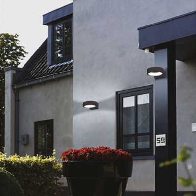 Miidex Lighting - Applique murale LED 16W 230V 3000K Anthracite IP65 - Réf : 70411