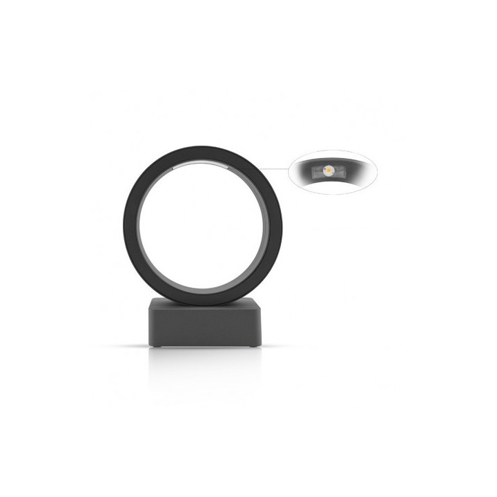 Miidex Lighting - Applique murale LED 16W 230V 3000K Anthracite IP65 - Réf : 70411