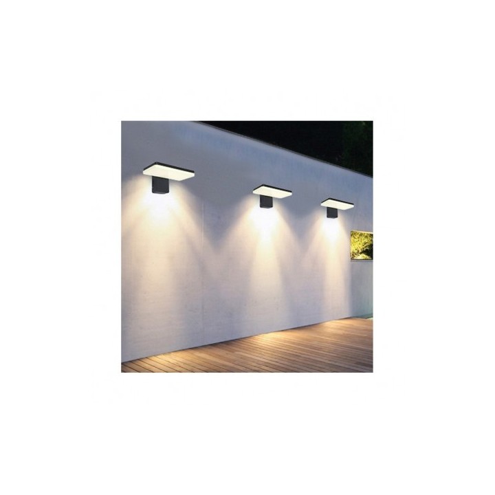 Miidex Lighting - Applique murale LED 12 WATT 230V 3000K Anthracite IP65 - Réf : 70461