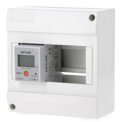 KETLER - Compteur d'énergie monophasé 80A - Remise à zéro partielle - Réf : KE8003