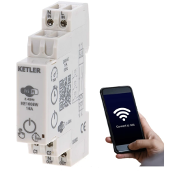 KETLER - Compteur d'énergie wifi monophasé 16A - Compatible SMART LIFE et TUYA - Réf : KE1608W