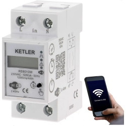 KETLER - Compteur d'énergie wifi monophasé 60A - Réf : KE6010W