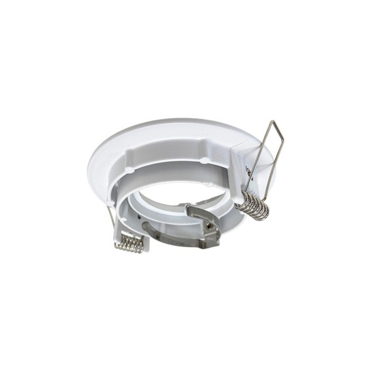 Krisane - Support spot orientable - 1/4 de tour avec douille GU10 - IP20 - blanc - Réf : KRI20024