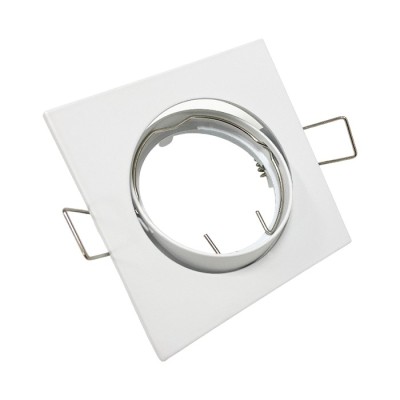 Krisane - Support spot orientable - Carré - avec douille GU10 - IP20 - blanc - Réf : KRI20027