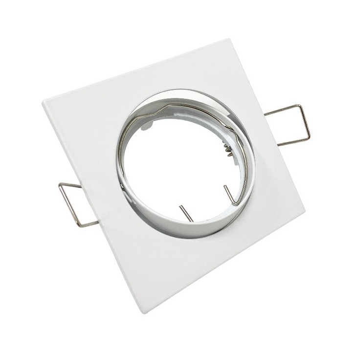 Krisane - Support spot orientable - Carré - avec douille GU10 - IP20 - blanc - Réf : KRI20027