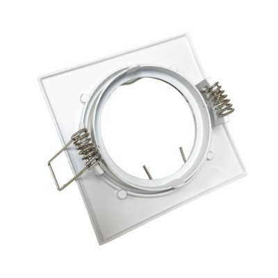 Krisane - Support spot orientable - Carré - avec douille GU10 - IP20 - blanc - Réf : KRI20027