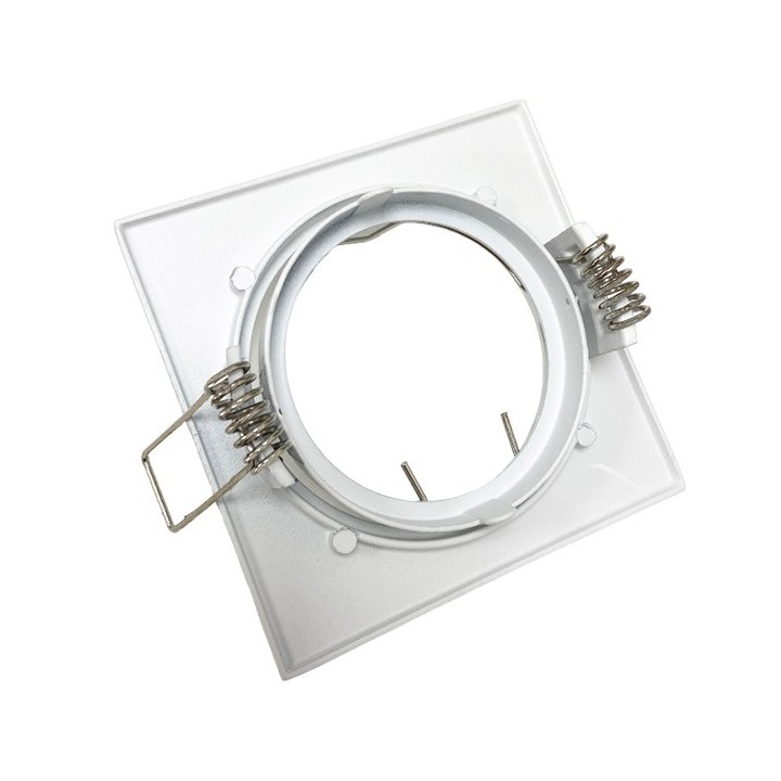 Krisane - Support spot orientable - Carré - avec douille GU10 - IP20 - blanc - Réf : KRI20027