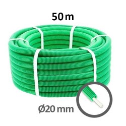 Qofil+ - Gaine électrique ICTA D20 verte double peau - ø20m - Couronne de 50m - Réf : PREV20B