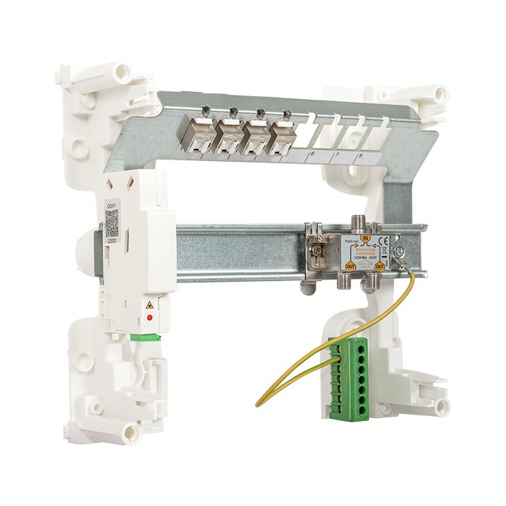 Omelcom - Coffret Start@Home S 1FO - Grade 2TV - 4 RJ45 - Réf : GO065
