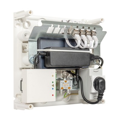 Omelcom - Coffret Compact@Home Connect 4FO - Grade 3TV - 4 RJ45 - Réf : GO082