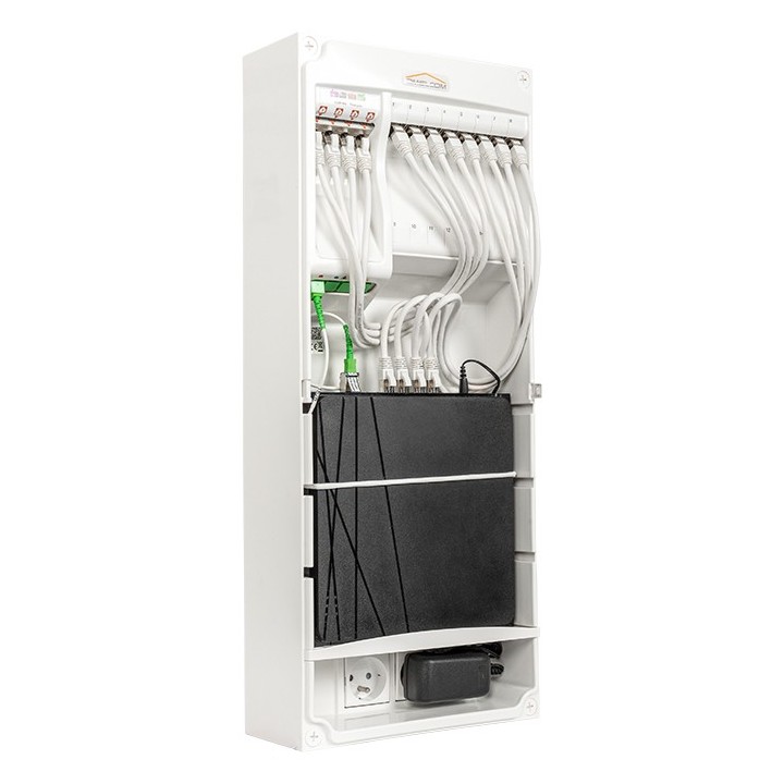 Omelcom - Coffret Box@Home 4FO - Grade 3TV - 8 RJ45 - Réf : GO085