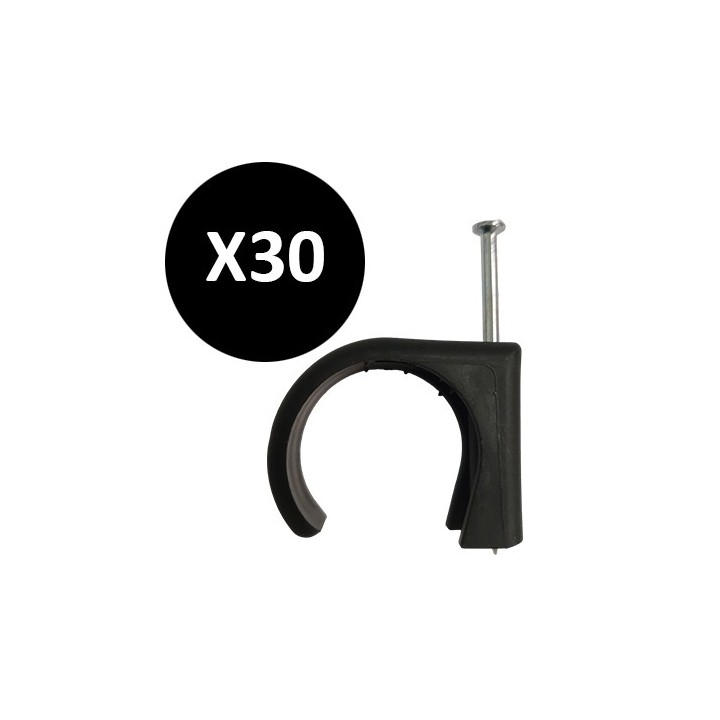 Legrand - Attaches Multifix noires protégées ultraviolets pour câbles Ø25mm à Ø32mm - boite de 30 - Réf : 031587