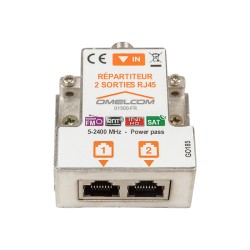 Omelcom - Kit répartiteur TV/SAT sur 2 sorties RJ45 - Réf : GO187