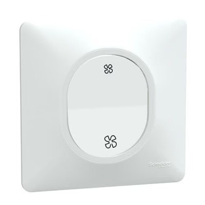 Schneider Ovalis - Bouton poussoir VMC complet blanc - Réf : S320236-P