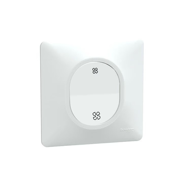 Schneider Ovalis - Bouton poussoir VMC complet blanc - Réf : S320236-P