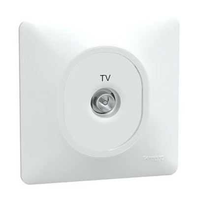 Schneider Ovalis - Prise TV complet blanc - Réf : S320405-P