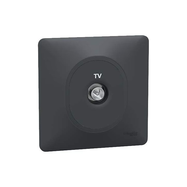 Schneider Ovalis - Prise TV complet anthracite - Réf : S340405-P