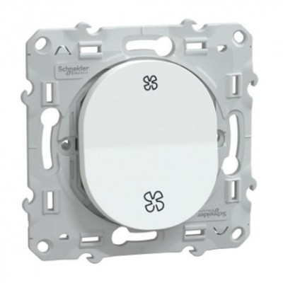 Schneider Ovalis - Bouton poussoir VMC complet blanc - Réf : S320236-P
