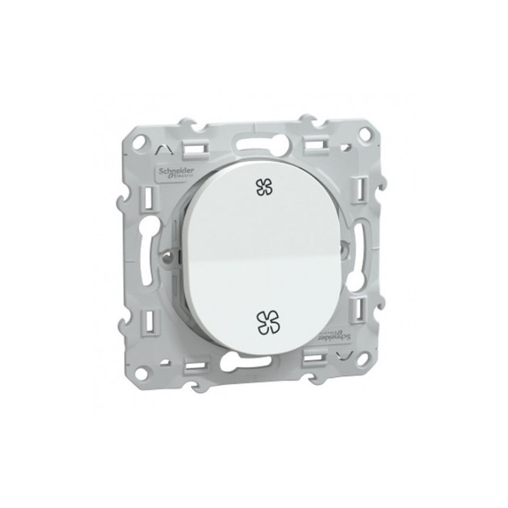 Schneider Ovalis - Bouton poussoir VMC complet blanc - Réf : S320236-P