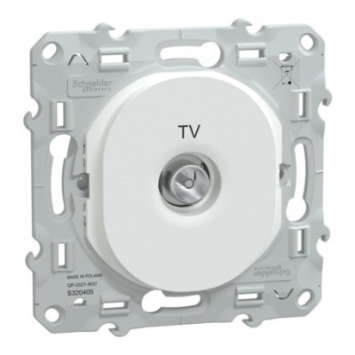 Schneider Ovalis - Prise TV complet blanc - Réf : S320405-P