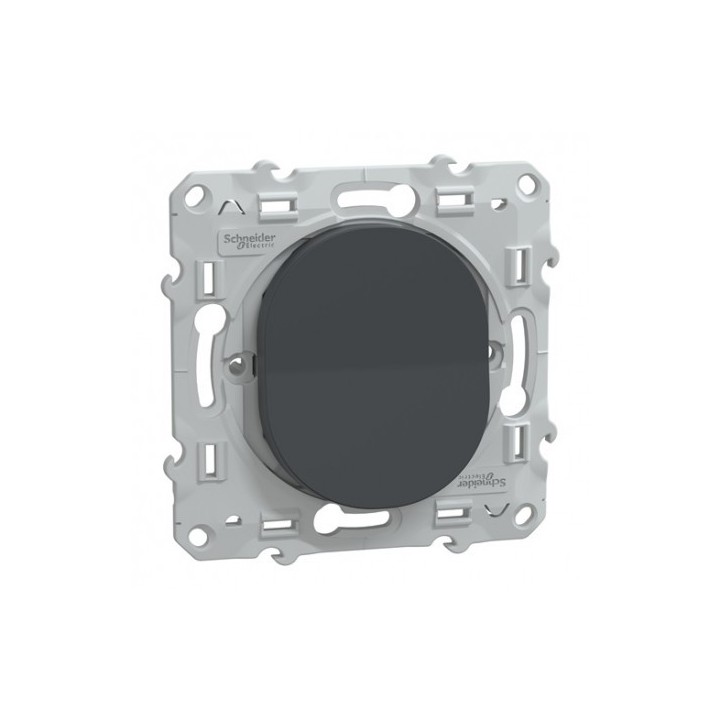 Schneider Ovalis - Interrupteur va et vient complet anthracite - Réf : S340204-P