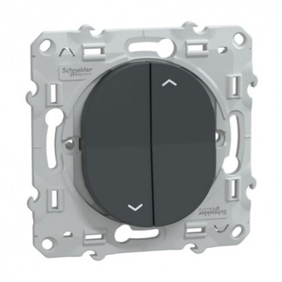 Schneider Ovalis - Interrupteur volets roulants complet anthracite - Réf : S340208-P