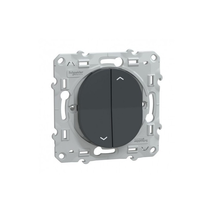 Schneider Ovalis - Interrupteur volets roulants complet anthracite - Réf : S340208-P