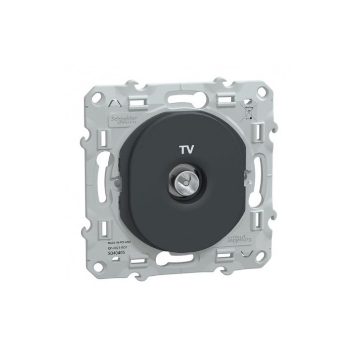 Schneider Ovalis - Prise TV complet anthracite - Réf : S340405-P