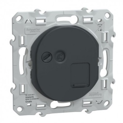 Schneider Ovalis - Prise RJ45 grade 3 catégorie 6 STP complet anthracite - Réf : S340476-P