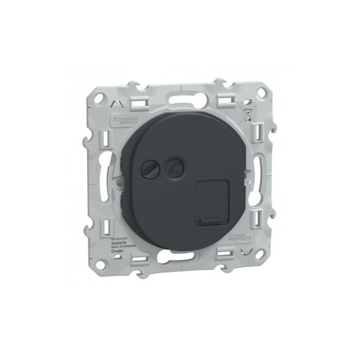 Schneider Ovalis - Prise RJ45 grade 3 catégorie 6 STP complet anthracite - Réf : S340476-P
