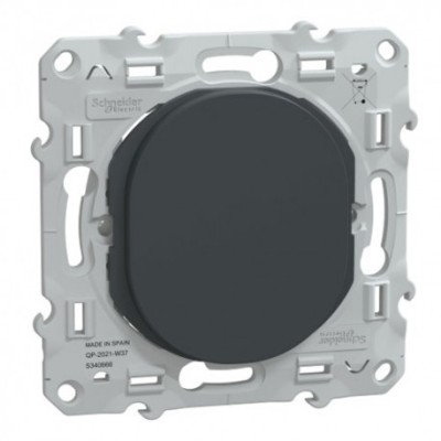 Schneider Ovalis - Obturateur complet anthracite - Réf : S340666-P