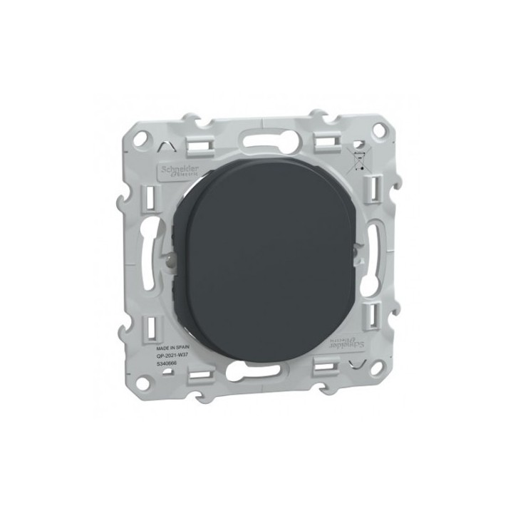 Schneider Ovalis - Obturateur complet anthracite - Réf : S340666-P