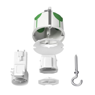Schneider - Multifix Air DCL - boîte de centre avec couv. Affleur - connecteur - douille - piton - E27 Ø67mm - Réf : IMT35021