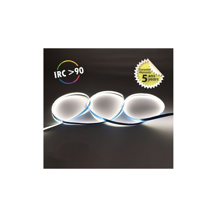 Miidex Lighting - Bandeau LED COB - 4000K - 5 m - 24V - Garantie 5 ans - Réf : 100517