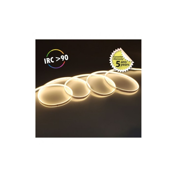Miidex Lighting - Bandeau LED COB - 3000K - 5 m - 24V - Garantie 5 ans - Réf : 100519